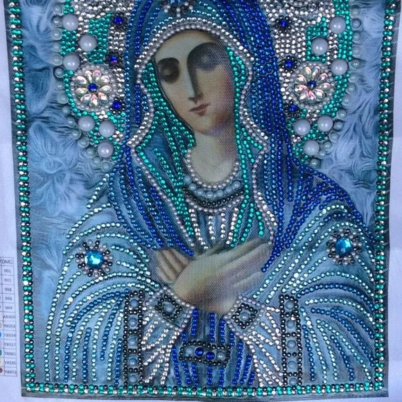 Rhinestone Virgin Mary Picture - Picture 4 of 6